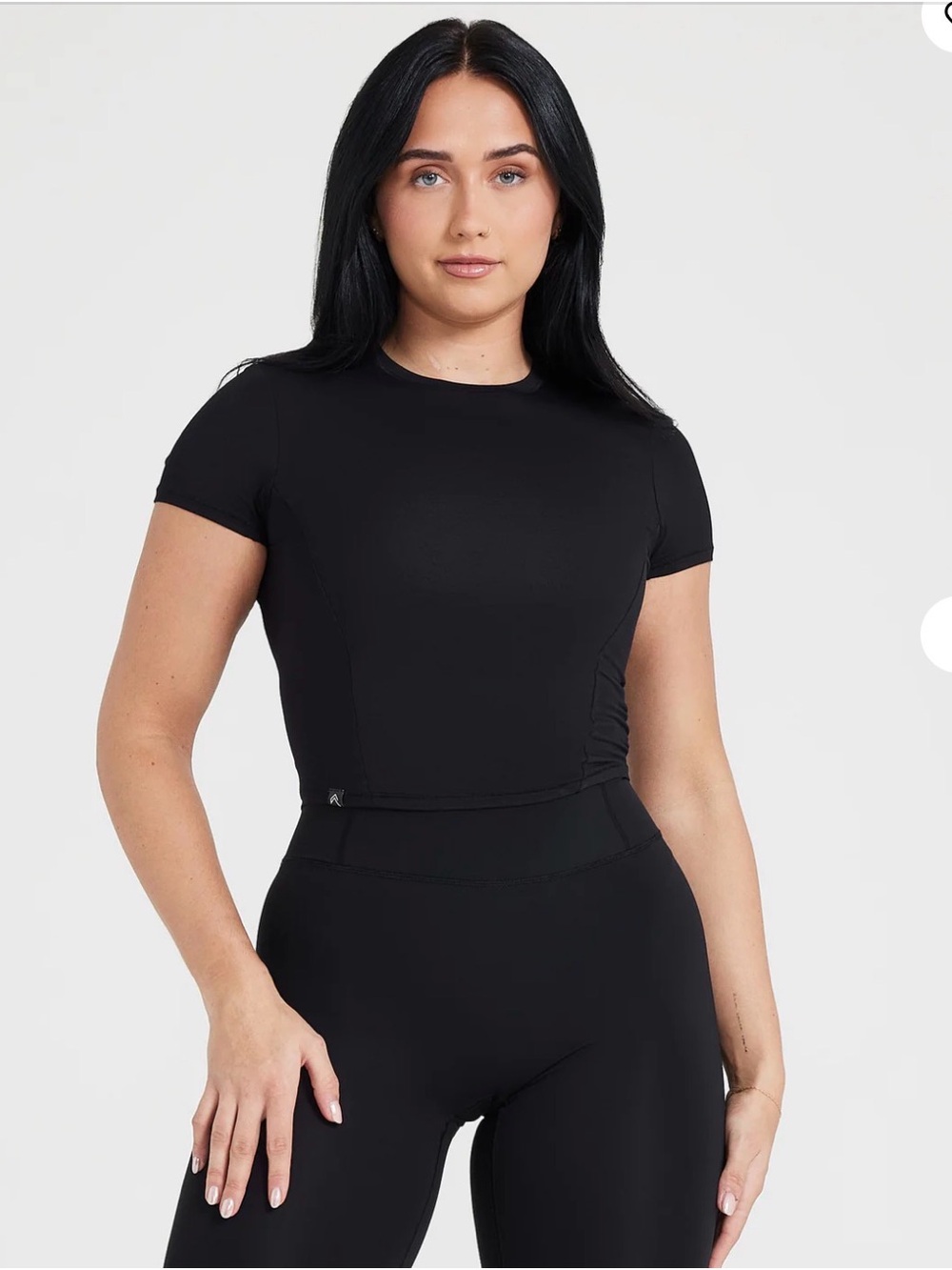 Oner Active Black Mellow soft Short Sleeve Crop Tee
